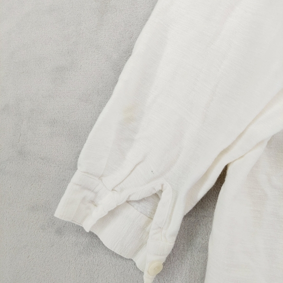 Sangham Ivory 3/4 Sleeve Button Down Cotton Shacket P2000 - Picture 7 of 12